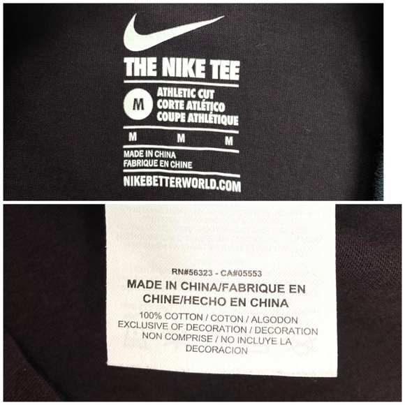 NIKE Logo Spell out 3/4 Sleeve Color Block Baseball Shirt in Brown / Back - Picture 6 of 8